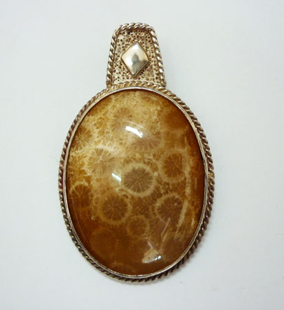 Bali Agatized Coral Pendant