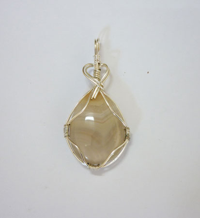 Banded Agate Wire Wrap Pendant