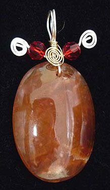 Bali Wire wrap Indonesia agate pendant