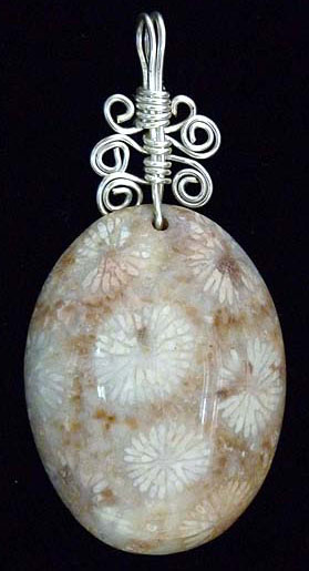 Pendant Coral Agate from Indonesia