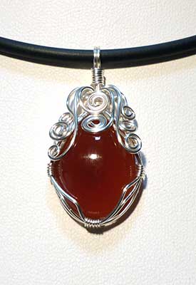 Carnelian Agate wirewrap pendant
