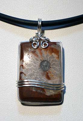 Fossil Ammonite pendant from Indonesia